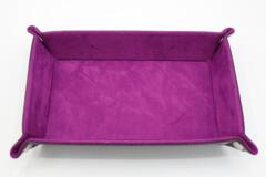 Foam Brain: Leatherette & Velvet Dice Tray (Black w/ Magenta Rectangle)
